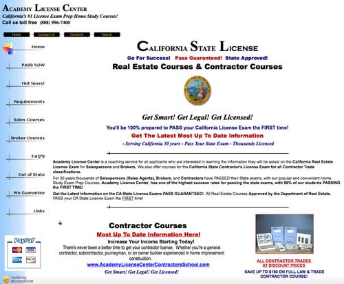 Image of ALC website from 2003